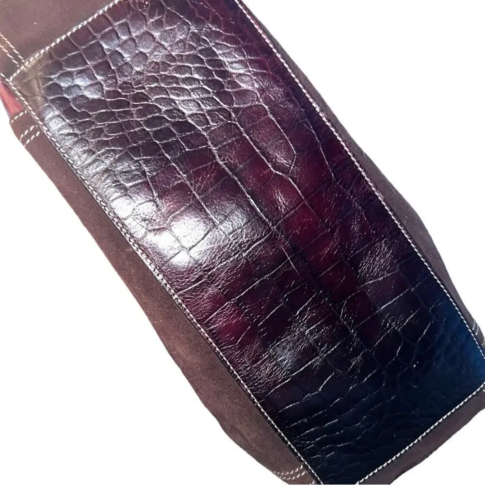 ▶️ Fossil ◀️ Brown Leather Croc Embossed, Suede
